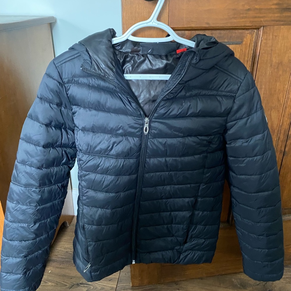 Spyder puffer jacket, black, size small